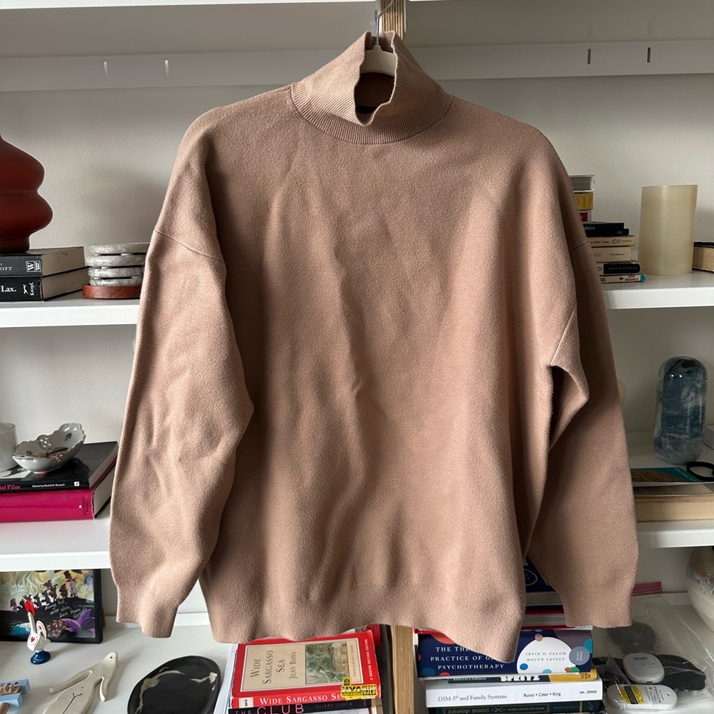 Beige Turtleneck Sweater